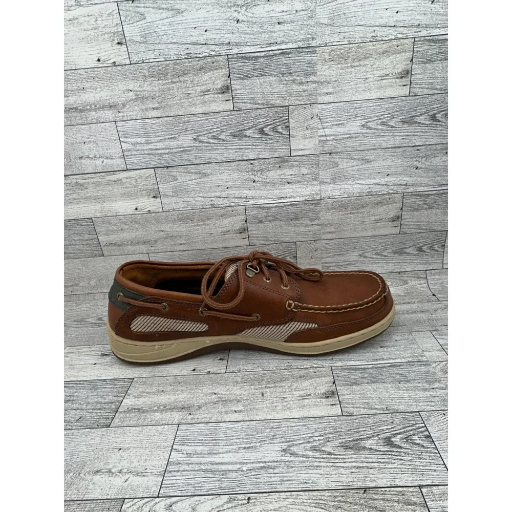 Sebago Clovehitch II Amber Gold Leather Boat Shoes Men Sz 13W Wide Deck Shoe